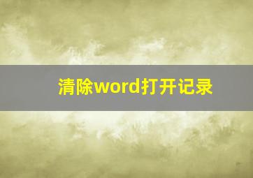 清除word打开记录