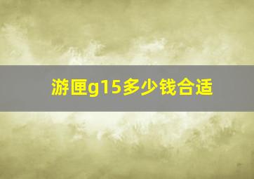 游匣g15多少钱合适