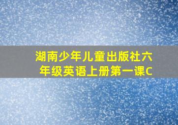 湖南少年儿童出版社六年级英语上册第一课C