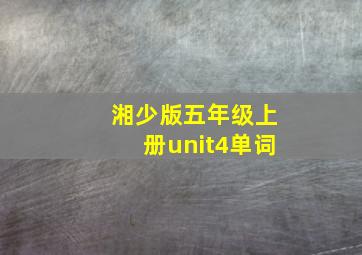 湘少版五年级上册unit4单词