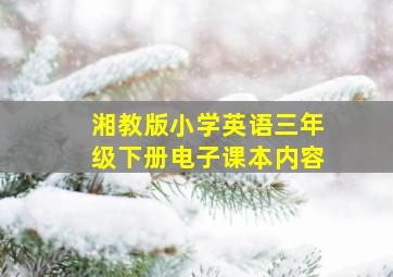 湘教版小学英语三年级下册电子课本内容