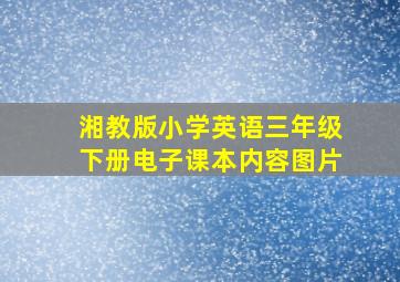 湘教版小学英语三年级下册电子课本内容图片