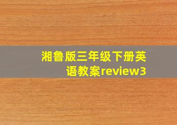 湘鲁版三年级下册英语教案review3