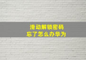 滑动解锁密码忘了怎么办华为