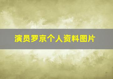 演员罗京个人资料图片