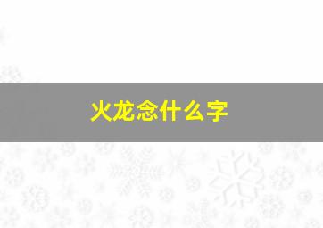 火龙念什么字