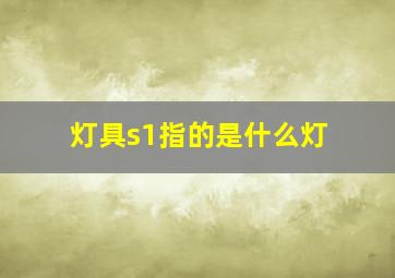 灯具s1指的是什么灯