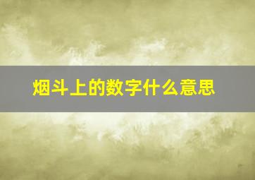 烟斗上的数字什么意思