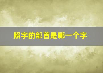 照字的部首是哪一个字