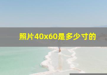 照片40x60是多少寸的