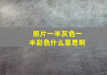 照片一半灰色一半彩色什么意思啊