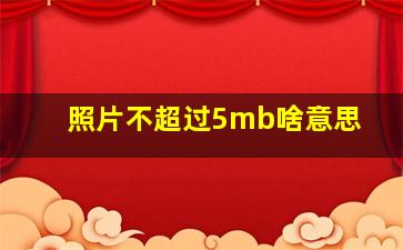 照片不超过5mb啥意思