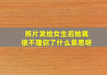 照片发给女生后她就很不理你了什么意思呀