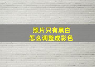 照片只有黑白怎么调整成彩色