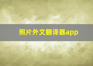 照片外文翻译器app