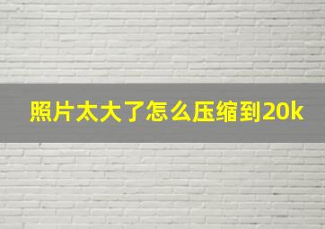 照片太大了怎么压缩到20k