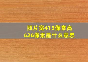 照片宽413像素高626像素是什么意思