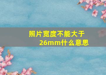 照片宽度不能大于26mm什么意思