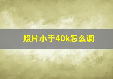 照片小于40k怎么调