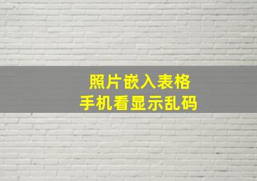 照片嵌入表格手机看显示乱码