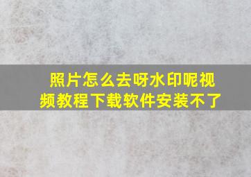 照片怎么去呀水印呢视频教程下载软件安装不了