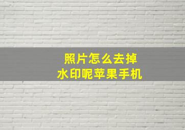 照片怎么去掉水印呢苹果手机