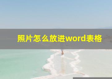 照片怎么放进word表格