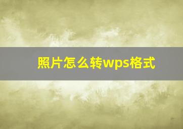 照片怎么转wps格式