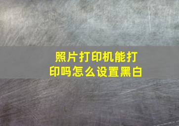 照片打印机能打印吗怎么设置黑白