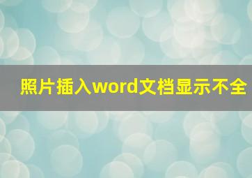 照片插入word文档显示不全