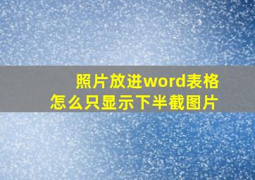 照片放进word表格怎么只显示下半截图片