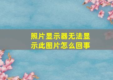 照片显示器无法显示此图片怎么回事