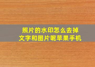 照片的水印怎么去掉文字和图片呢苹果手机