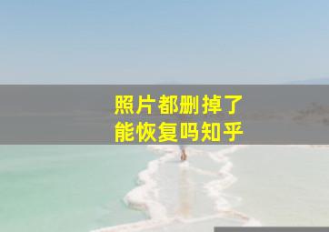 照片都删掉了能恢复吗知乎