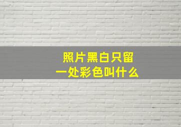 照片黑白只留一处彩色叫什么