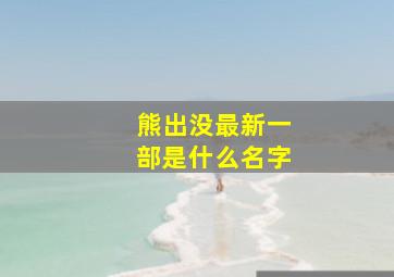 熊出没最新一部是什么名字