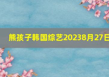 熊孩子韩国综艺20238月27日