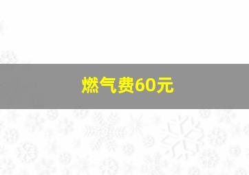 燃气费60元