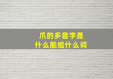 爪的多音字是什么能组什么词