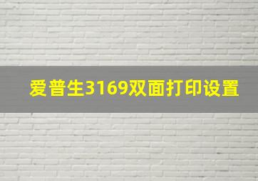 爱普生3169双面打印设置