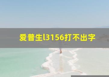 爱普生l3156打不出字