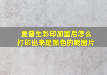 爱普生彩印加墨后怎么打印出来是黑色的呢图片