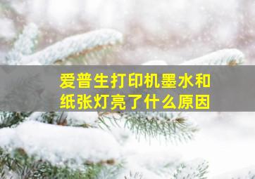 爱普生打印机墨水和纸张灯亮了什么原因