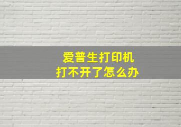 爱普生打印机打不开了怎么办