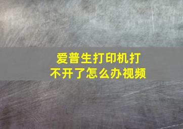 爱普生打印机打不开了怎么办视频