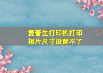 爱普生打印机打印相片尺寸设置不了