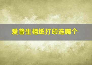 爱普生相纸打印选哪个