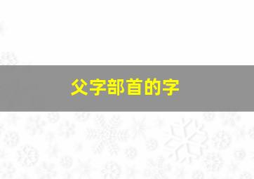 父字部首的字