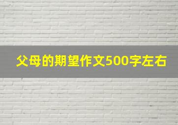 父母的期望作文500字左右