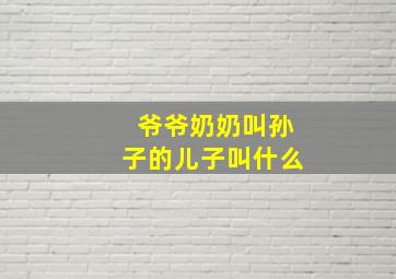 爷爷奶奶叫孙子的儿子叫什么